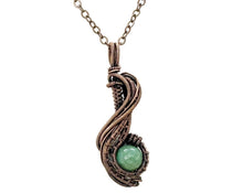 Load image into Gallery viewer, Custom Gemstone Wire-Wrapped Pendant, "Comet" Model - Bronze Necklace Jewelry