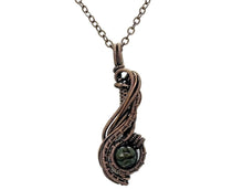 Load image into Gallery viewer, Custom Gemstone Wire-Wrapped Pendant, "Comet" Model - Bronze Necklace Jewelry