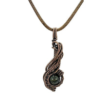 Load image into Gallery viewer, Custom Gemstone Wire-Wrapped Pendant, "Comet" Model - Bronze Necklace Jewelry