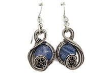 Load image into Gallery viewer, Custom Gemstone Sterling Silver Steampunk "Swish" Earrings