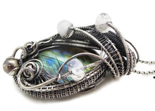 Load image into Gallery viewer, Labradorite &amp; Rainbow Moonstone Pendant in Sterling Silver