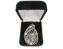 Load image into Gallery viewer, Libyan Desert Glass with Ethiopian Welo, in Sterling Silver, Wire-Wrapped Pendant