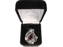 Load image into Gallery viewer, Lab-Grown Ruby Pendant Necklace, Wire-Wrapped in Sterling Silver with Herkimer Diamonds