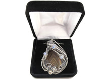 Load image into Gallery viewer, Lake Superior Agate Pendant with Rainbow Moonstone in Sterling Silver