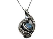 Load image into Gallery viewer, Custom Gemstone Steampunk Pendant, Wire-Wrapped in Sterling Silver