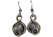 Load image into Gallery viewer, Custom Gemstone Sterling Silver Steampunk "Swish" Earrings