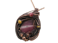 Load image into Gallery viewer, Australian Mookaite Pendant, Wire-Wrapped in Bronze