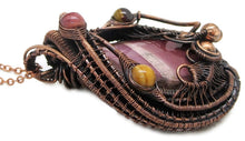 Load image into Gallery viewer, Australian Mookaite Pendant, Wire-Wrapped in Bronze
