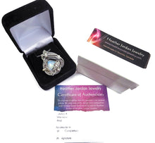 Load image into Gallery viewer, Rainbow Moonstone Pendant with Opals, Sterling Silver Wire Wrap - Heather Jordan Jewelry
