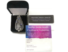 Load image into Gallery viewer, Orthoceras Fossil Pendant with Tanzanite in Sterling Silver, Wire Wrap