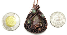Load image into Gallery viewer, Picasso Jasper Pendant Necklace with Labradorite, Wire-Wrapped in Bronze
