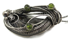 Load image into Gallery viewer, Admire Stony Iron Pallasite Meteorite Pendant, Wire-Wrapped in Sterling Silver with Peridot