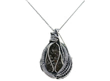 Load image into Gallery viewer, Seymchan Pallasite Meteorite Pendant, Wire-Wrapped in Sterling Silver with Peridot