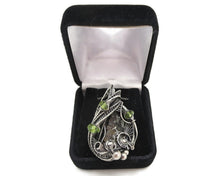 Load image into Gallery viewer, Seymchan Pallasite Meteorite Pendant, Wire-Wrapped in Sterling Silver with Peridot