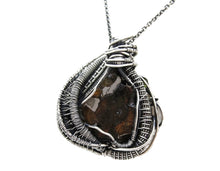 Load image into Gallery viewer, Seymchan Pallasite Meteorite Pendant, Wire-Wrapped in Sterling Silver with Peridot