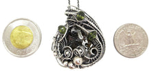 Load image into Gallery viewer, Seymchan Pallasite Meteorite Pendant, Wire-Wrapped in Sterling Silver with Peridot