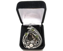 Load image into Gallery viewer, Seymchan Pallasite Meteorite Pendant, Wire-Wrapped in Sterling Silver with Peridot