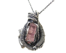 Load image into Gallery viewer, Pink Rubellite Tourmaline Crystal Pendant with Herkimer Diamonds