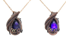 Load image into Gallery viewer, Custom Color Steampunk Resin Gem LED Pendant in Bronze