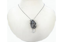 Load image into Gallery viewer, Mystical Quartz Crystal Pendant: Herkimer Diamonds &amp; Sterling Silver Wire Wrap - Heather Jordan Jewelry
