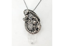Load image into Gallery viewer, Mystical Quartz Crystal Pendant: Herkimer Diamonds &amp; Sterling Silver Wire Wrap - Heather Jordan Jewelry