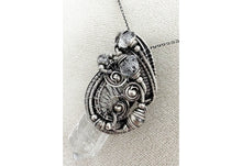 Load image into Gallery viewer, Mystical Quartz Crystal Pendant: Herkimer Diamonds &amp; Sterling Silver Wire Wrap - Heather Jordan Jewelry