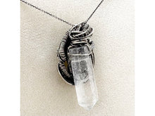 Load image into Gallery viewer, Mystical Quartz Crystal Pendant: Herkimer Diamonds &amp; Sterling Silver Wire Wrap - Heather Jordan Jewelry