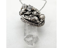 Load image into Gallery viewer, Mystical Quartz Crystal Pendant: Herkimer Diamonds &amp; Sterling Silver Wire Wrap - Heather Jordan Jewelry