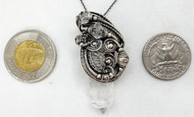 Load image into Gallery viewer, Mystical Quartz Crystal Pendant: Herkimer Diamonds &amp; Sterling Silver Wire Wrap - Heather Jordan Jewelry