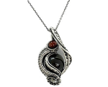 Load image into Gallery viewer, Custom Gemstone Steampunk Pendant, Wire-Wrapped in Sterling Silver