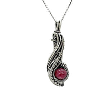 Load image into Gallery viewer, Custom Gemstone Wire-Wrapped Pendant in Sterling Silver; "Comet"