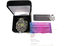 Load image into Gallery viewer, Yellow Disc Spirit Level Steampunk Pendant with UV-Reactive Glass, Wire-Wrapped in Sterling Silver
