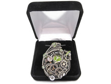 Load image into Gallery viewer, Yellow Disc Spirit Level Steampunk Pendant with UV-Reactive Glass, Wire-Wrapped in Sterling Silver