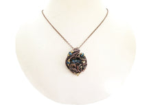 Load image into Gallery viewer, Spirit Level Steampunk Pendant with Swarovski Crystal, Wire-Wrapped in Bronze, Copper, and Brass