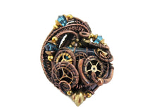 Load image into Gallery viewer, Spirit Level Steampunk Pendant with Swarovski Crystal, Wire-Wrapped in Bronze, Copper, and Brass