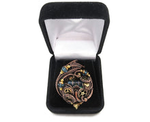Load image into Gallery viewer, Spirit Level Steampunk Pendant with Swarovski Crystal, Wire-Wrapped in Bronze, Copper, and Brass