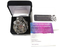Spirit Level Steampunk Pendant with Herkimer Diamonds, Wire-Wrapped in Sterling Silver