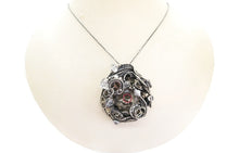 Load image into Gallery viewer, Spirit Level Steampunk Pendant with Herkimer Diamonds, Wire-Wrapped in Sterling Silver