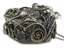 Load image into Gallery viewer, Spirit Level Steampunk Pendant with Herkimer Diamonds, Wire-Wrapped in Sterling Silver