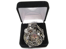 Load image into Gallery viewer, Spirit Level Steampunk Pendant with Herkimer Diamonds, Wire-Wrapped in Sterling Silver