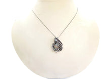 Load image into Gallery viewer, Lab-Created Opal Wire-Wrapped Pendant in Sterling Silver with Austrian Crystal