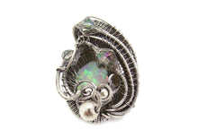 Load image into Gallery viewer, Lab-Created Opal Wire-Wrapped Pendant in Sterling Silver with Austrian Crystal