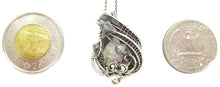 Load image into Gallery viewer, Lab-Created Opal Wire-Wrapped Pendant in Sterling Silver with Austrian Crystal