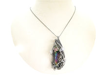 Load image into Gallery viewer, Bismuth Crystal Pendant with Herkimer Diamonds in Sterling Silver and Watch Gear Accents