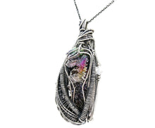Load image into Gallery viewer, Bismuth Crystal Pendant with Herkimer Diamonds in Sterling Silver and Watch Gear Accents