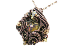 Load image into Gallery viewer, Prism Steampunk Pendant in Bronze and Brass with Swarovski Crystal