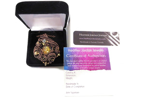Prism Steampunk Pendant in Bronze and Brass with Swarovski Crystal