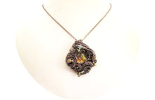 Load image into Gallery viewer, Prism Steampunk Pendant in Bronze and Brass with Swarovski Crystal