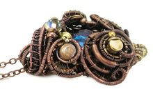 Load image into Gallery viewer, Prism Steampunk Pendant in Bronze and Brass with Swarovski Crystal