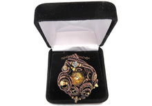 Load image into Gallery viewer, Prism Steampunk Pendant in Bronze and Brass with Swarovski Crystal